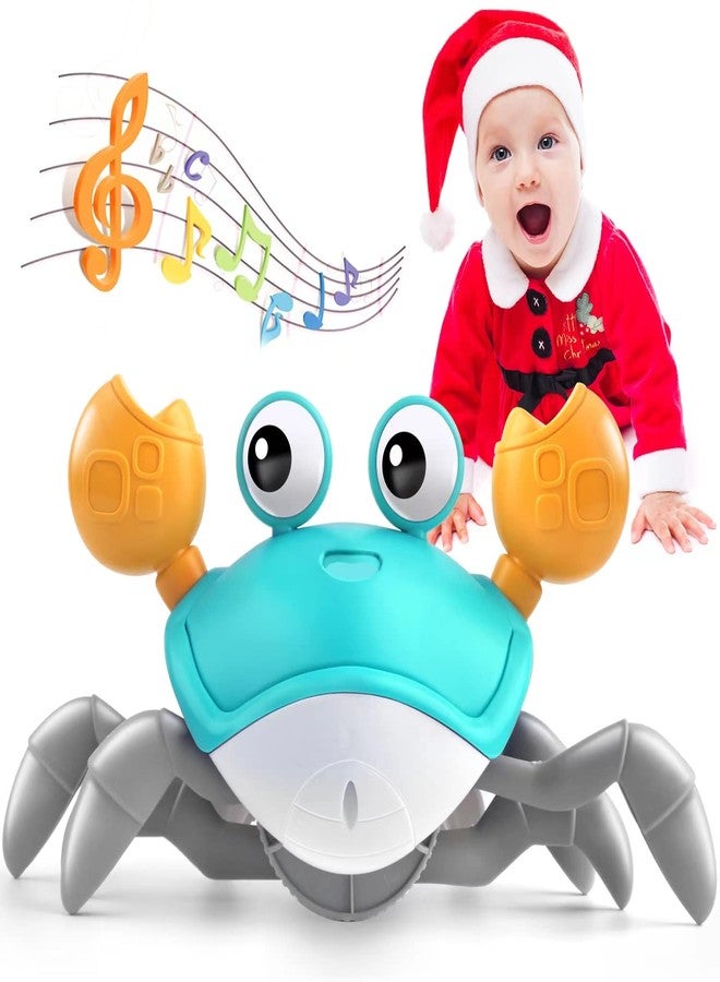 TOHIBEE Crawling Crab Baby Toy, Sensing Interactive Walking Dancing Baby Sensory Toy with Music, Infant Tummy Time Toys, Fun Birthday Gift for Infant Toddler Boy Girl (Green) - Image 1